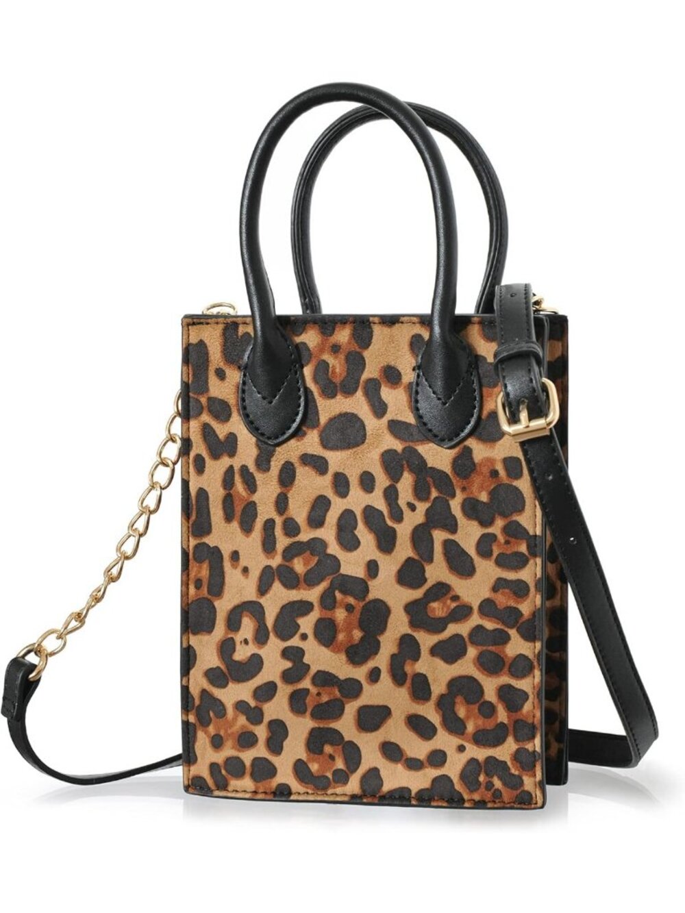 Leopard Print Mini Tote Bag | Stylish Crossbody Purse for Women | Chic Shoulder